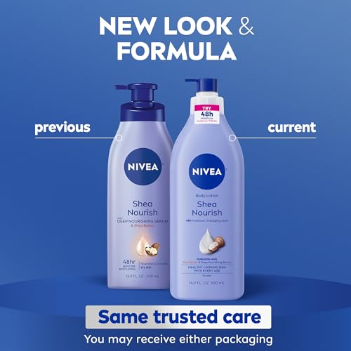 Front view of NIVEA Shea Nourish pump bottle