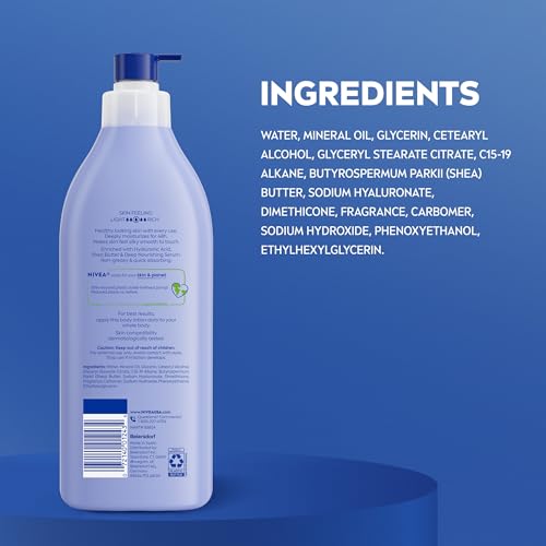 Standard 16.9 Oz NIVEA Shea Nourish lotion bottle