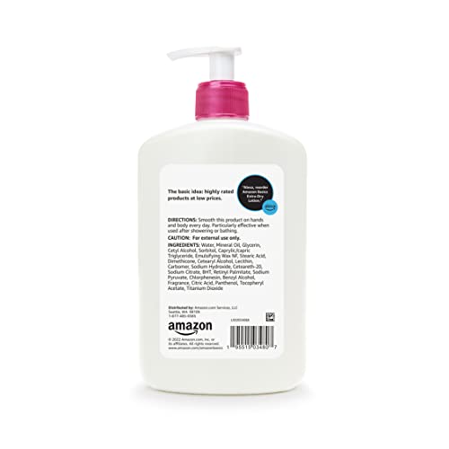 Back view of Basics Body Lotion 16 fl oz packaging