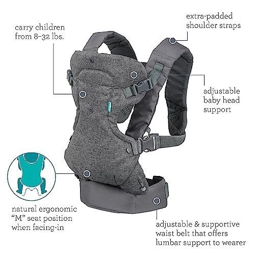 Adjustable waist belt of the gray baby carrier
