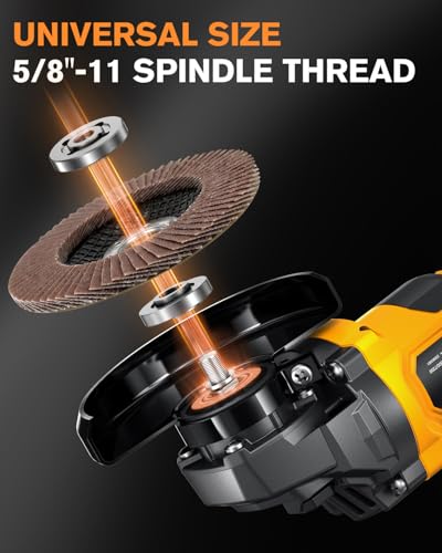 Included cutting guard and grinding guard accessories