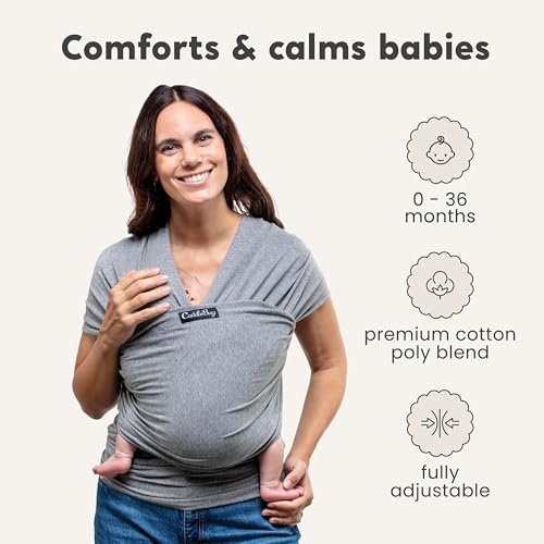 Parent wearing CuddleBug wrap