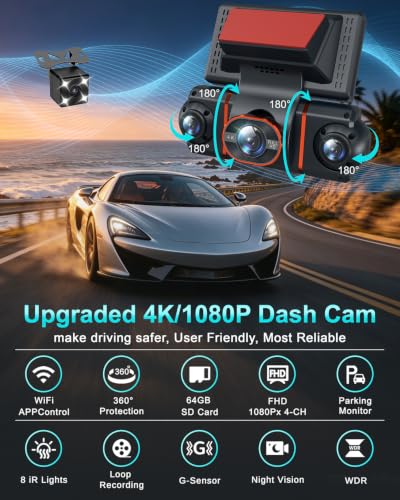 3.18 IPS screen display of Shenghuo dash cam