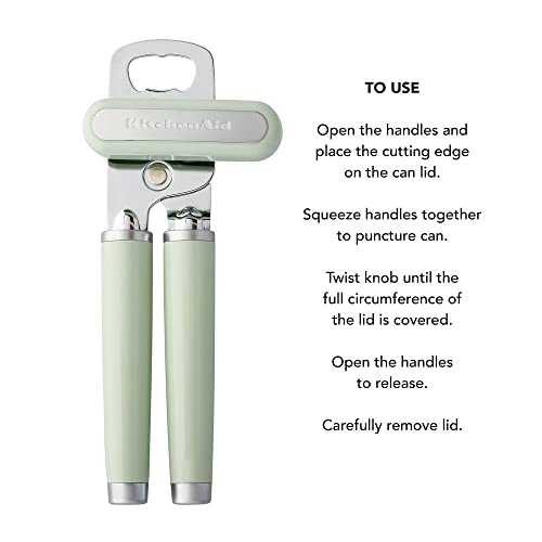 Pistachio KitchenAid manual can opener turning knob detail