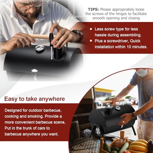 Joyfair portable charcoal grill triangular base