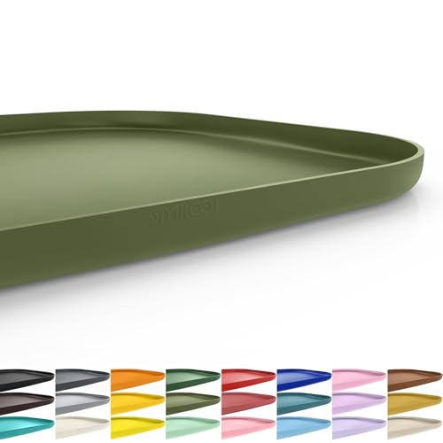 SMILOOL Waterproof Silicone Pet Food Mat Light Olive Green