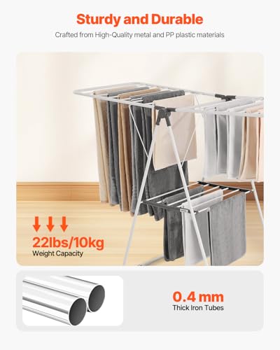 Close up of drying rods on VEVOR rack