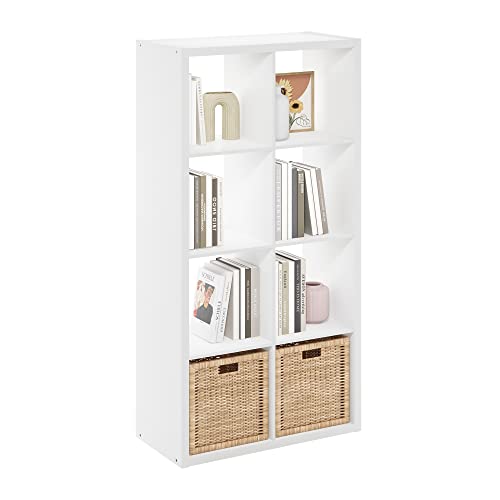 Furinno Cubicle 8-Cube White front view