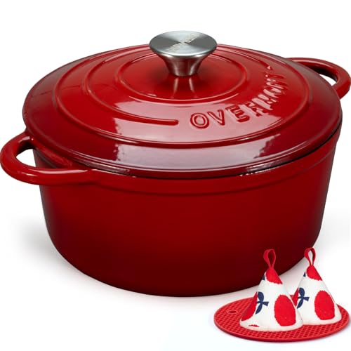 Overmont 7QT Dutch Oven in cherry red