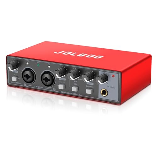 JOLGOO USB Audio Interface Red front view