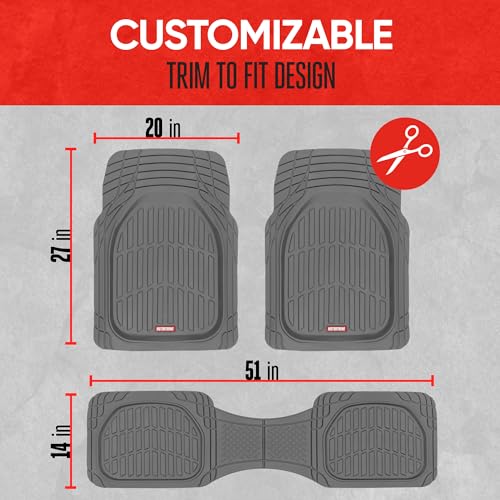 Gray floor mats installed in a vehicle interior