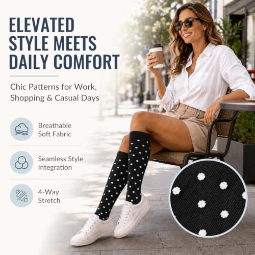 Top view of black compression socks