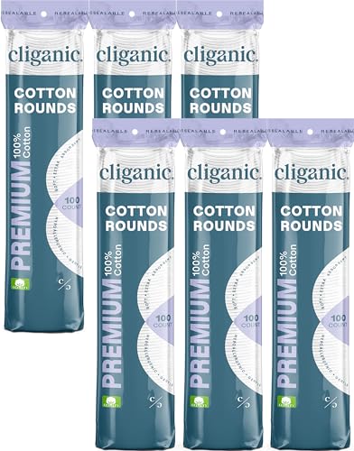 Cliganic Premium Cotton Rounds 600 Count