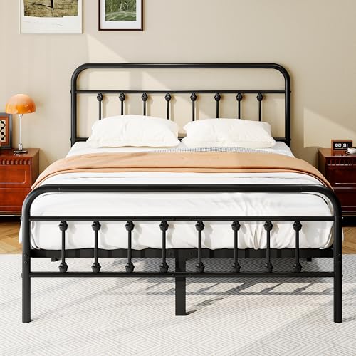 zunatu Queen Size Metal Bed Frame front view