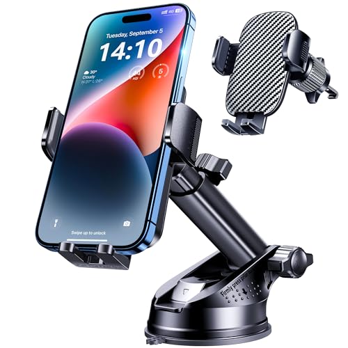 GUWEZ 3-in-1 military grade car phone holder black