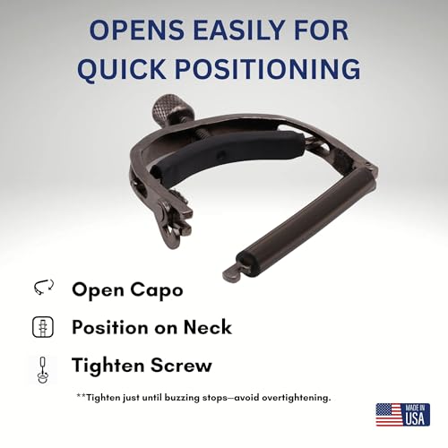 Side profile of Paige P6E acoustic capo