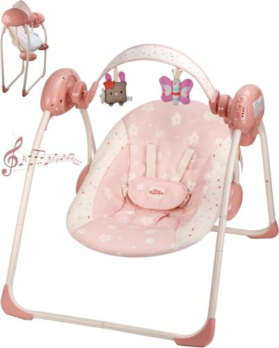 Tiny Marvels Portable Baby Swing Blush Bloom front view