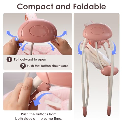 Portable baby swing powered by external battery bank