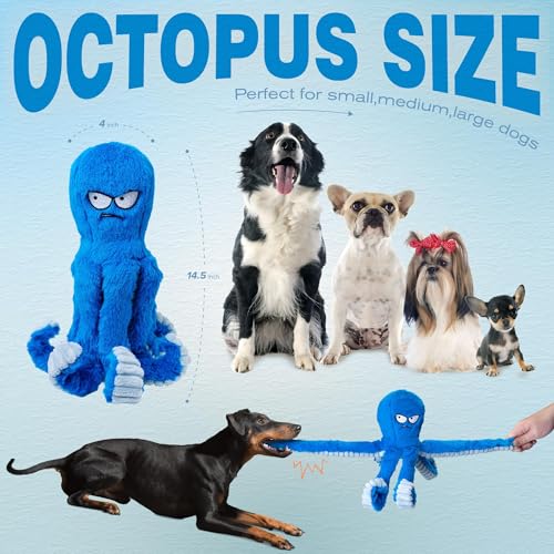 Blue octopus squeaky head detail