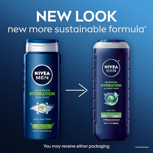 Three bottles of NIVEA MEN body wash