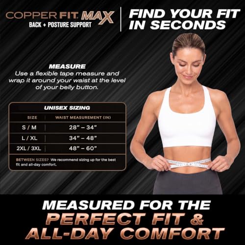 Side profile of Copper Fit Max Back Support