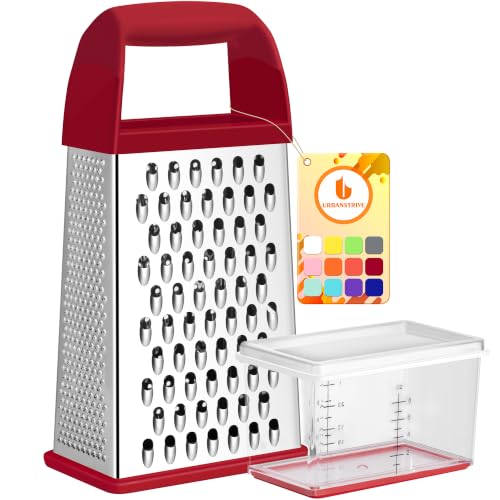 Urbanstrive 4-sided red box grater with container