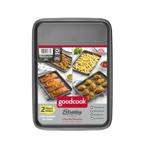 Two piece GoodCook baking sheet set stacked