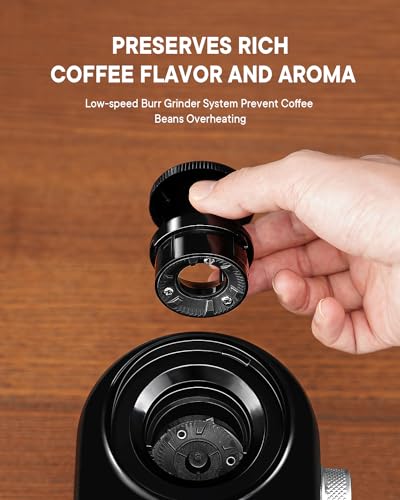 Glossy Black SHARDOR coffee grinder with hopper