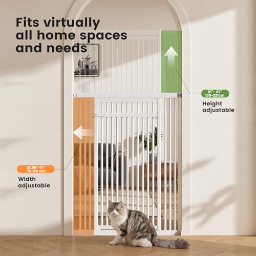 Pressure mounted cat gate installed in doorway
