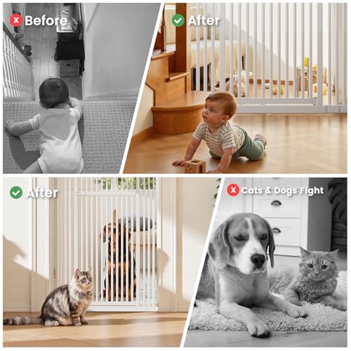 Adjustable height cat gate height range view