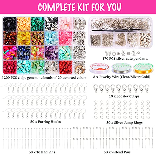 Multicolor gemstone beads for jewelry