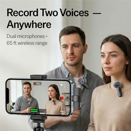 Mini Mic Pro showing USB-C and Lightning adapters