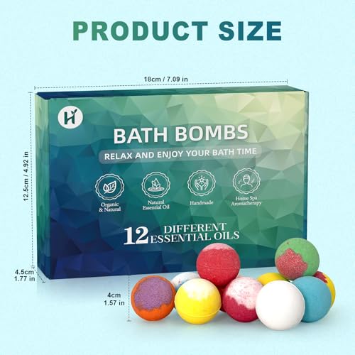Detailed view of 12 piece bath bomb collection