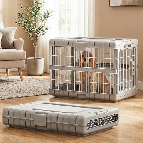 ZOMISIA 28-inch beige dog crate