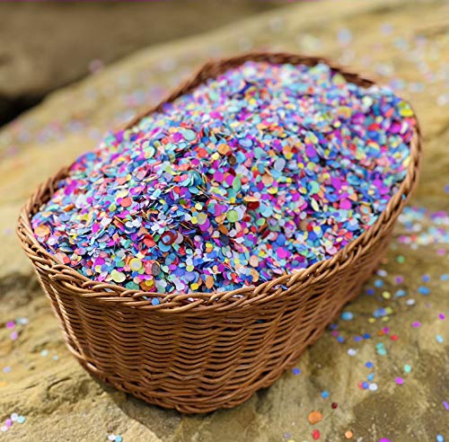 Confetti inside a clear plastic bag