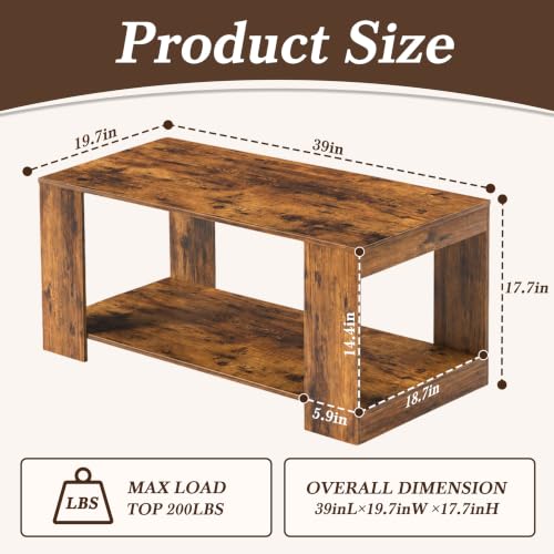Modern rectangle center table with lower storage shelf