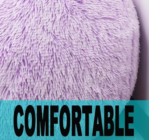 Close up of soft purple faux fur fabric