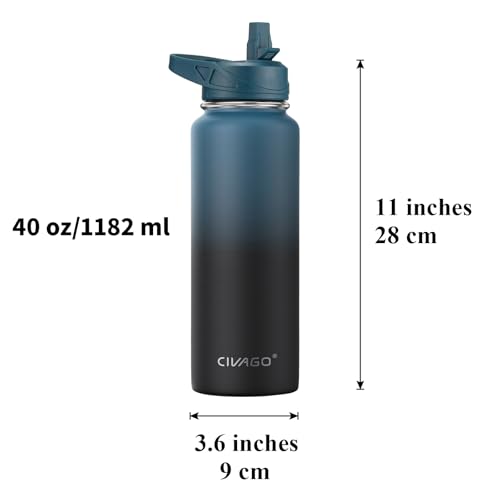 Black CIVAGO 40 oz stainless steel bottle