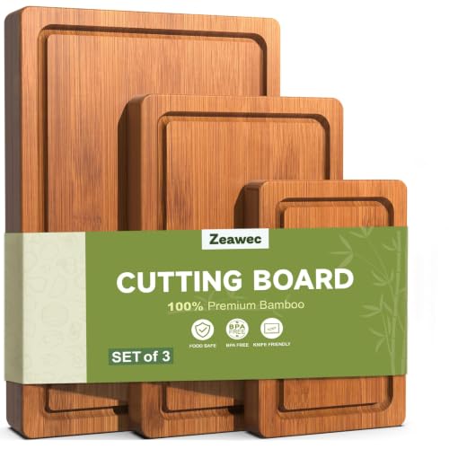 zeawec 3-piece bamboo board set