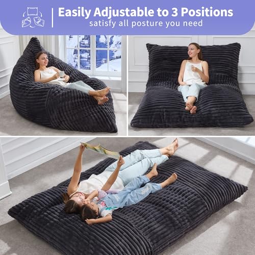 Memory foam bean bag chair side view