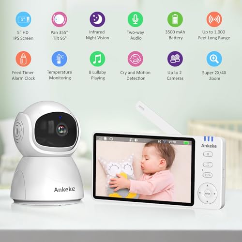 AnKeKe baby monitor camera unit white