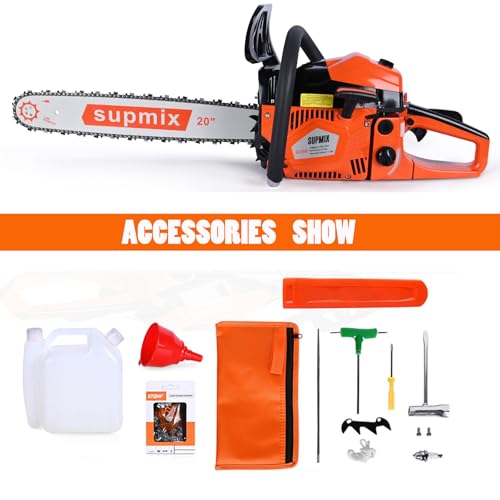 SUPMIXTOOLS gas chainsaw ergonomic handle view