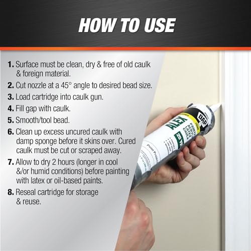White acrylic caulk texture by DAP