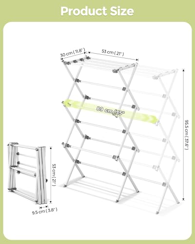 White metal drying rack front view