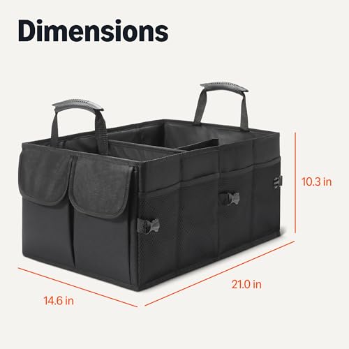 Interior view of car trunk using Basics storage organizer