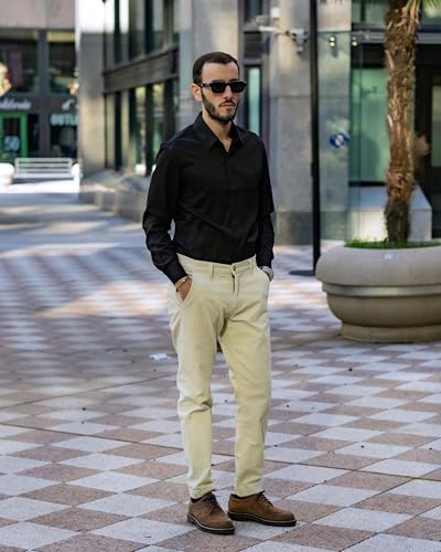 COOFANDY black dress shirt adjustable sleeve cuff