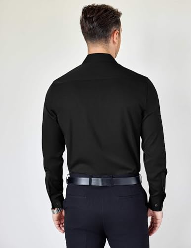 COOFANDY men long sleeve formal shirt side profile