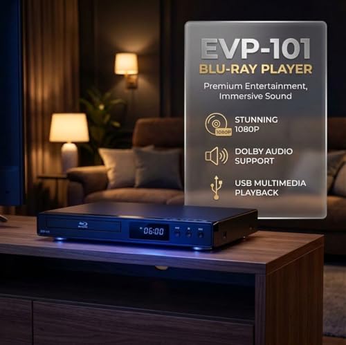 Tojock 1080P home theater disc system black finish