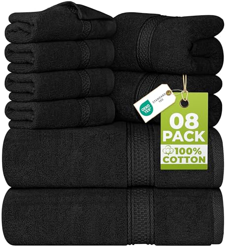 Utopia Towels 8 Piece Majestic Plush Luxury Towel Set folded pile