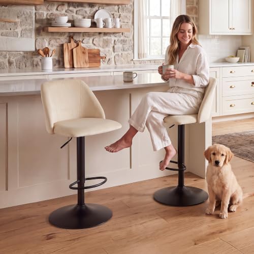 Colamy beige stool in kitchen setting